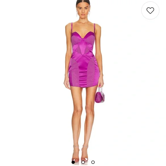 Fleur du mal Elegant Pink Satin Dress NWT - Picture 1 of 3